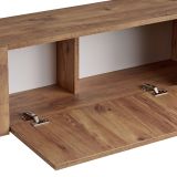 Mobile Porta tv Marrone Quercia Nero 2 Ante 4 Vani 180x30x45h cm, Apertura a Ribalta - Noga