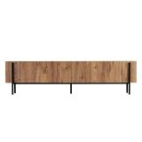 Mobile Porta tv Marrone Quercia Nero 2 Ante 4 Vani 180x30x45h cm, Apertura a Ribalta - Noga
