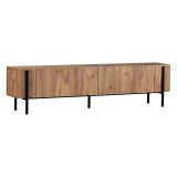 Mobile Porta tv Marrone Quercia Nero 2 Ante 4 Vani 180x30x45h cm, Apertura a Ribalta - Noga