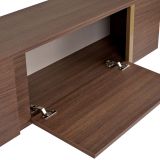 Mobile Porta tv Marrone Quercia oro 2 Ante 2 Vani 180x30x50h cm, Apertura a Ribalta - Abishia