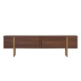 Mobile Porta tv Marrone Quercia oro 2 Ante 2 Vani 180x30x50h cm, Apertura a Ribalta - Abishia