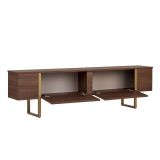 Mobile Porta tv Marrone Quercia oro 2 Ante 2 Vani 180x30x50h cm, Apertura a Ribalta - Abishia