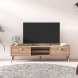 Mobile Porta tv Marrone Quercia Sfumatura Colore Ante Quercia Colore Ante Marrone 152x40x35h cm, Sfumatura Colore Struttura Quercia