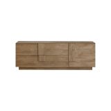 Mobile Porta tv Marrone Quercia un Ripiano Apertura Maniglia 182x44x63h cm, 2 Vani - Silea