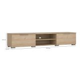 Mobile Porta tv Marrone Rovere 2 Cassetti un Ripiano 173x40x33h cm, 4 Vani - Ammiro