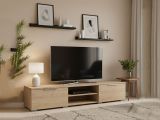 Mobile Porta tv Marrone Rovere 2 Cassetti un Ripiano 173x40x33h cm, 4 Vani - Ammiro