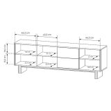 Mobile Porta tv Marrone Rovere 2 Cassetti un Ripiano 183x38x62h cm, 3 Ante - Kamani