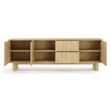 Mobile Porta tv Marrone Rovere 2 Cassetti un Ripiano 183x38x62h cm, 3 Ante - Kamani