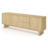 Mobile Porta tv Marrone Rovere 2 Cassetti un Ripiano 183x38x62h cm, 3 Ante - Kamani