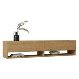 Mobile Porta tv Marrone Rovere 2 Ripiani 2 Ante 141x30x31h cm, 4 Vani - Olmi