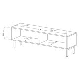 Mobile Porta tv Marrone Rovere 2 Ripiani 2 Ante 154x40x52h cm, Ante Effetto Rigato - Kami