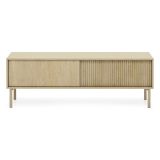 Mobile Porta tv Marrone Rovere 2 Ripiani 2 Ante 154x40x52h cm, Ante Effetto Rigato - Kami