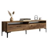 Mobile Porta tv Marrone Rovere 2 Ripiani 2 Ante 180x47x35h cm, 4 Vani - Cantoira