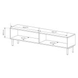 Mobile Porta tv Marrone Rovere 2 Ripiani 2 Ante 187x40x52h cm, Ante Effetto Rigato - Kamikaza
