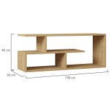 Mobile Porta tv Marrone Rovere 2 Ripiani 4 Vani 100x30x40h cm, Peso Supportato 40 kg - Foglizzo