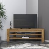 Mobile Porta tv Marrone Rovere 2 Ripiani Angolare 120x30x40h cm, Peso Supportato 40 kg - Venezze