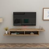 Mobile Porta tv Marrone Rovere 2 Vani Peso Supportato 40 kg 120x30x18h cm, Installazione Sospeso - Ivrea