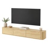 Mobile Porta tv Marrone Rovere 3 Cassetti un Ripiano 200x34x28h cm, 3 Vani - Kahate