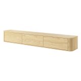 Mobile Porta tv Marrone Rovere 3 Cassetti un Ripiano 200x34x28h cm, 3 Vani - Kahate