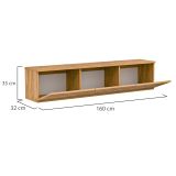 Mobile Porta tv Marrone Rovere 3 Vani 3 Ante 160x32x35h cm, Apertura a Ribalta - Marazzi