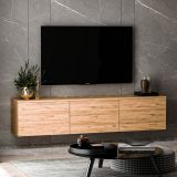 Mobile Porta tv Marrone Rovere 3 Vani 3 Ante 160x32x35h cm, Apertura a Ribalta - Surrigone