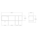 Mobile Porta tv Marrone Rovere 4 Vani Un'anta 140x29x45h cm, Apertura Battente - Fumane