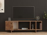 Mobile Porta tv Marrone Rovere 4 Vani Un'anta 140x29x45h cm, Apertura Battente - Fumane