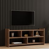 Mobile Porta tv Marrone Rovere 5 Ripiani 5 Vani 118x28x55h cm, Peso Supportato 40 kg - Loreglia