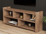 Mobile Porta tv Marrone Rovere 5 Ripiani 5 Vani 118x28x55h cm, Peso Supportato 40 kg - Loreglia
