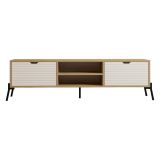 Mobile Porta tv Marrone Rovere Bianco un Ripiano 4 Vani 160x40x41h cm, 2 Ante - Cinaglio
