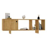 Mobile Porta tv Marrone Rovere Chiaro 4 Vani Un'anta 140x29x45h cm, Apertura Battente - Pralormo
