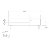 Mobile Porta tv Marrone Rovere Chiaro un Ripiano Un'anta 120x30x38h cm, 3 Vani - Metomaha