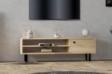 Mobile Porta tv Marrone Rovere Chiaro un Ripiano Un'anta 120x30x38h cm, 3 Vani - Metomaha