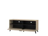 Mobile Porta tv Marrone Rovere Grigio Nero 3 Ripiani Un'anta 137.5x40x57.5h cm, 4 Vani - Platania