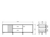 Mobile Porta tv Marrone Rovere Nodi Nero 2 Cassetti un Ripiano 157x40x52h cm, Apertura Battente, Scorrevole - Caivano