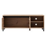 Mobile Porta tv Marrone Rovere Nodi Nero 2 Ripiani 2 Ante 138x40x52h cm, con Piedini - Cigno