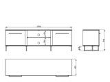 Mobile Porta tv Marrone Rovere Nodi Nero 2 Ripiani 4 Vani 170.5x42x54h cm, 2 Ante - Sutrio