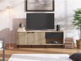 Mobile Porta tv Marrone Rovere Nodi Nero un Cassetto 2 Ripiani 150.5x40x54.5h cm, 2 Ante - Preone
