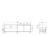 Mobile Porta tv Marrone Rovere Nodi Nero un Cassetto 2 Ripiani 157x40x52.5h cm, Apertura Battente, Scorrevole - Scala