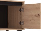 Mobile Porta tv Marrone Rovere Nodi Nero un Cassetto 2 Ripiani 157x40x52.5h cm, Apertura Battente, Scorrevole - Scala