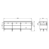 Mobile Porta tv Marrone Rovere Nodi Nero un Cassetto un Ripiano 151x40x52h cm, 2 Ante - Corciano