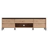Mobile Porta tv Marrone Rovere Nodi Nero un Cassetto un Ripiano 183x40x52h cm, 2 Ante - Celico