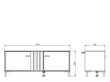 Mobile Porta tv Marrone Rovere Nodi Nero un Ripiano 2 Ante 131.5x40x52h cm, 2 Vani - Forte