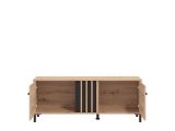 Mobile Porta tv Marrone Rovere Nodi Nero un Ripiano 2 Ante 131.5x40x52h cm, 2 Vani - Forte