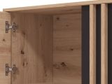 Mobile Porta tv Marrone Rovere Nodi Nero un Ripiano 2 Ante 131.5x40x52h cm, 2 Vani - Forte