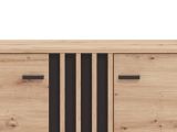 Mobile Porta tv Marrone Rovere Nodi Nero un Ripiano 2 Ante 131.5x40x52h cm, 2 Vani - Forte
