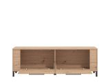 Mobile Porta tv Marrone Rovere Nodi Nero un Ripiano 2 Ante 157x40x52h cm, 2 Vani - Nazzaro