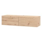 Mobile Porta tv Marrone Rovere Nodi un Ripiano 2 Ante 128x41.5x32h cm, Anta Effetto Rigato - Colico