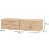 Mobile Porta tv Marrone Rovere Nodi un Ripiano 2 Ante 128x41.5x32h cm, Anta Effetto Rigato - Colico