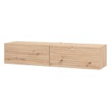 Mobile Porta tv Marrone Rovere Nodi un Ripiano 2 Ante 154x41.5x32h cm, Anta Effetto Rigato - Cedrasco